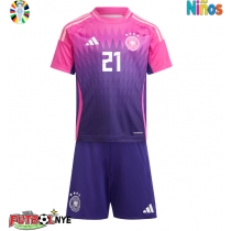 Camiseta Alemania Ilkay Gundogan #21 Visitante Equipación para niños Eurocopa 2024 manga corta (+ pantalones cortos)